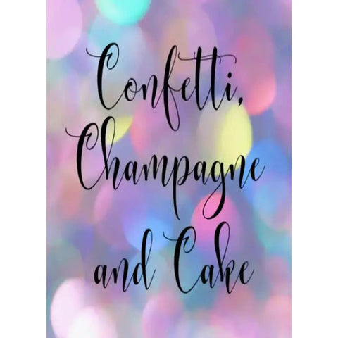 Confetti Champagne and Cake - Kortti - Kivaa ja Kaunista,